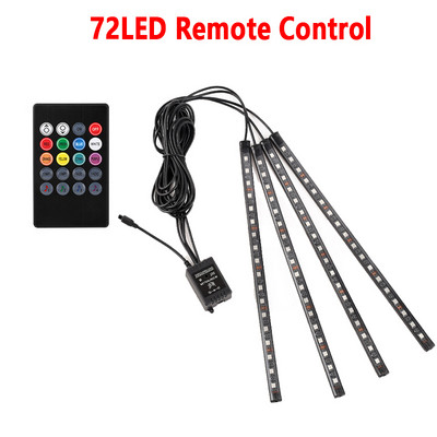 48/72 LED Φωτιστικά ποδιού αυτοκινήτου με περιβάλλοντα φωτισμό νέον Φωτισμός διάθεσης με οπίσθιο φωτισμό με έλεγχο μουσικής εφαρμογής RGB Αυτόματο διακοσμητικό φωτιστικό εσωτερικής ατμόσφαιρας