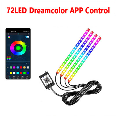 48/72 LED Φωτιστικά ποδιού αυτοκινήτου με περιβάλλοντα φωτισμό νέον Φωτισμός διάθεσης με οπίσθιο φωτισμό με έλεγχο μουσικής εφαρμογής RGB Αυτόματο διακοσμητικό φωτιστικό εσωτερικής ατμόσφαιρας