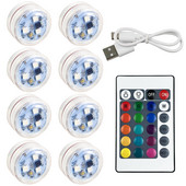 Lumină ambientală LED reîncărcabilă prin USB Decorare interioară a mașinii Telecomandă fără fir Lampă de atmosferă pentru picior pentru acoperiș RGB rezistentă la apă