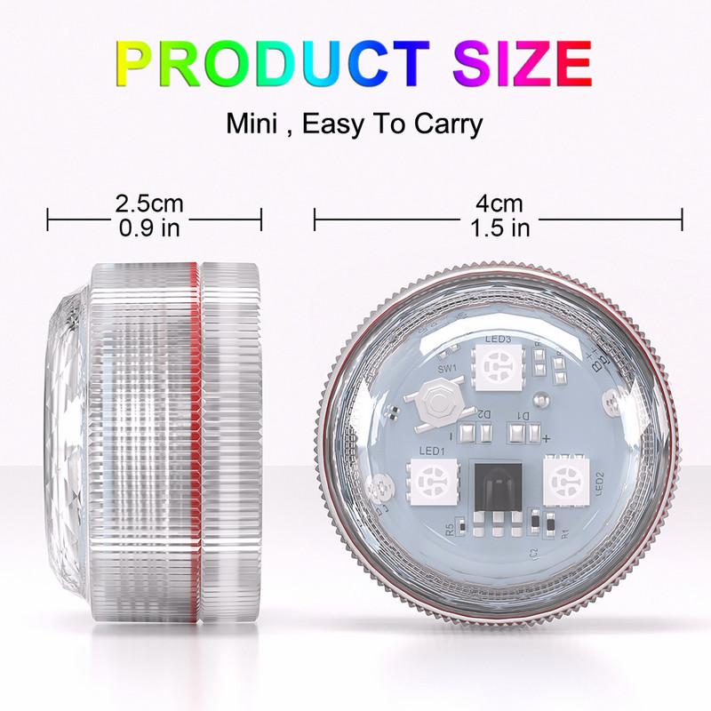 Lumină ambientală LED reîncărcabilă prin USB Decorare interioară a mașinii Telecomandă fără fir Lampă de atmosferă pentru picior pentru acoperiș RGB rezistentă la apă