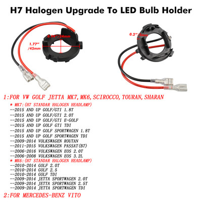 2 x H7 LED suport bec far Adaptor priză far pentru Ford VW OPEL KIA BENZ bază de lumină auto