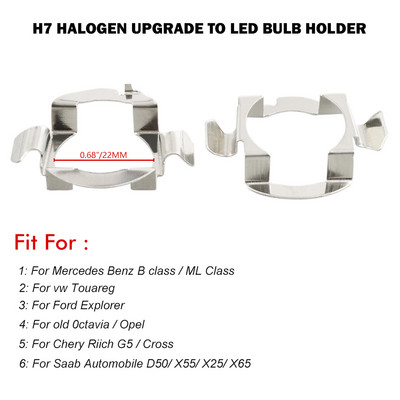 2 x H7 LED suport bec far Adaptor priză far pentru Ford VW OPEL KIA BENZ bază de lumină auto