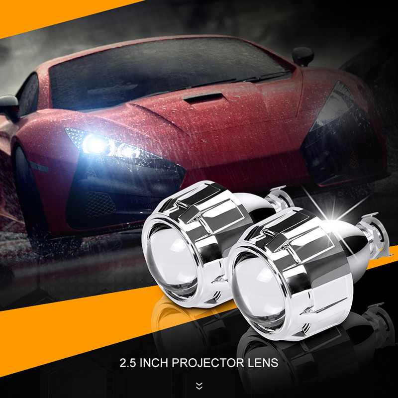 2,5 inčni HID Xenon Bi Xenon objektiv za projektor Naknadna ugradnja prednjeg svjetla za automobil DIY svjetiljka za H1 žarulju sa srebrnim pokrovima H4 H7 utičnica