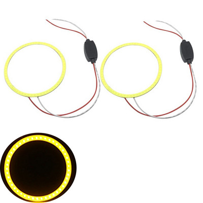 2 τεμάχια 130mm 140mm COB Angel Eyes Without Cover Auto Halo Rings Προβολέας αυτοκινήτου Μοτοσικλέτα 12V 24V Λευκό Κίτρινο Μπλε Πράσινο Κόκκινο