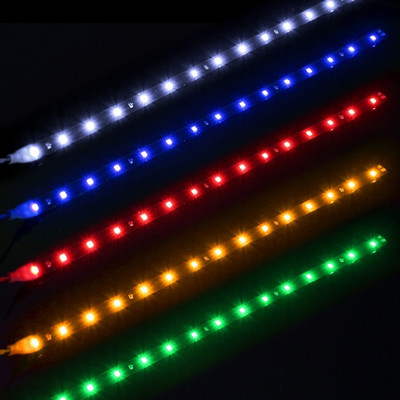 Автомобилна LED лента Стилизираща декоративна околна светлина 30CM 15 SMD лампа Водоустойчива LED гъвкава атмосферна светлина Лентова светлина