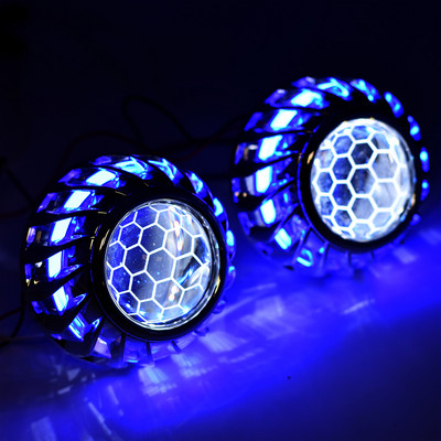 2,5 ιντσών Honeycomb Bi xenon hid Φακός προβολέα led day running white angel eyes H1 H4 H7 εκ των υστέρων κιτ συναρμολόγησης αυτοκινήτου DRL