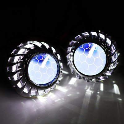 2,5 ιντσών Honeycomb Bi xenon hid Φακός προβολέα led day running white angel eyes H1 H4 H7 εκ των υστέρων κιτ συναρμολόγησης αυτοκινήτου DRL