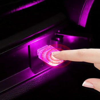 Αυτοκίνητο LED Atmosphere Light Mini USB Touch Switch Auto LED διακοσμητικό φωτιστικό περιβάλλοντος Έλεγχος ήχου πολλαπλών χρωμάτων Προϊόντα αυτοκινήτου 5V