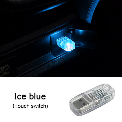 Auto LED Atmosfäärivalgusti Mini USB puutelüliti Automaatne LED Dekoratiivne Ambient Lamp Heli Juhtimine Mitut värvi Autotooted 5V