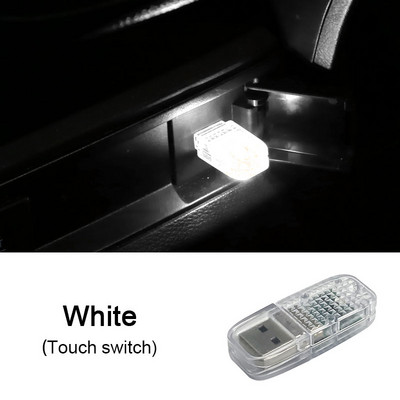 Auto LED Atmosfäärivalgusti Mini USB puutelüliti Automaatne LED Dekoratiivne Ambient Lamp Heli Juhtimine Mitut värvi Autotooted 5V
