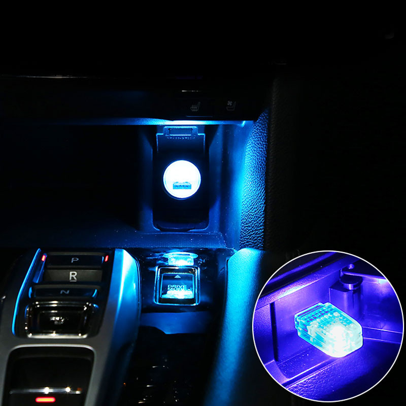 Auto LED Atmosfäärivalgusti Mini USB puutelüliti Automaatne LED Dekoratiivne Ambient Lamp Heli Juhtimine Mitut värvi Autotooted 5V