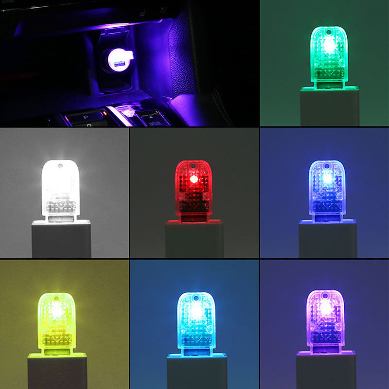Auto LED Atmosfäärivalgusti Mini USB puutelüliti Automaatne LED Dekoratiivne Ambient Lamp Heli Juhtimine Mitut värvi Autotooted 5V