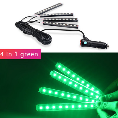 LED Φωτιστικό Μπαρ αυτοκινήτου Rgb Λάμπα ατμόσφαιρας με αναπτήρα για πάρτι Εξωτερική διακόσμηση Αξεσουάρ αυτοκινήτου Footlight Universal