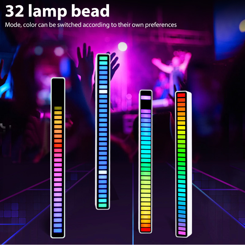 Έλεγχος ήχου Rgb Πολύχρωμο Led Μουσική Ρυθμός Ελαφρύ φωτιστικό Ατμόσφαιρας Pickup Lam Αυτοκινήτου Εσωτερική Διακόσμηση Μπαρ σπιτιού Γενικά στολίδια