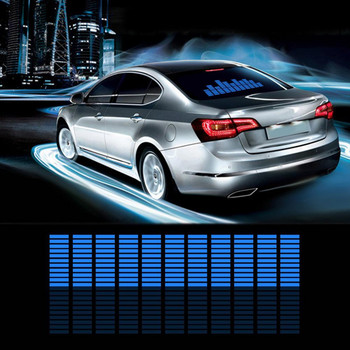 Стикер за кола Интериор Атмосфера Музикален ритъм LED светкавица Лампа Задно предно стъкло на кола за декоративни стайлинг аксесоари Светлина