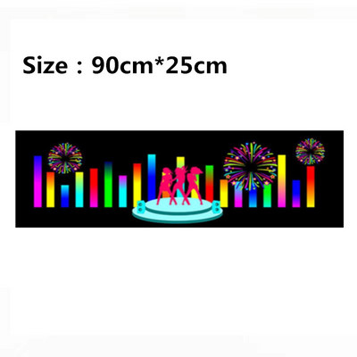 Automašīnas uzlīme salona atmosfēra, mūzikas ritms, LED zibspuldzes gaismas lukturis, automašīnas aizmugurējais vējstikls dekoratīviem stila piederumiem, apgaismojums