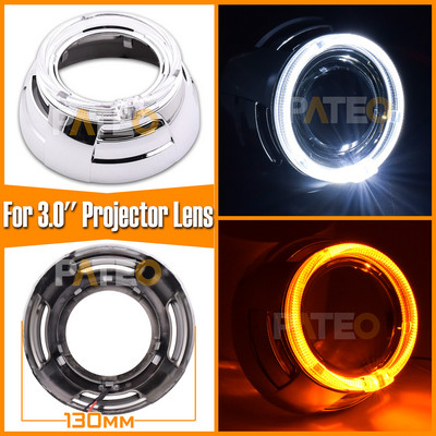 LED Angel Eyes Switchback Varjud 2,5 3,0 tolli esitulede objektiivi jaoks Hella 3R G5/Koito Q5/WST Bi-xenon Bi-LED projektorite objektiiv