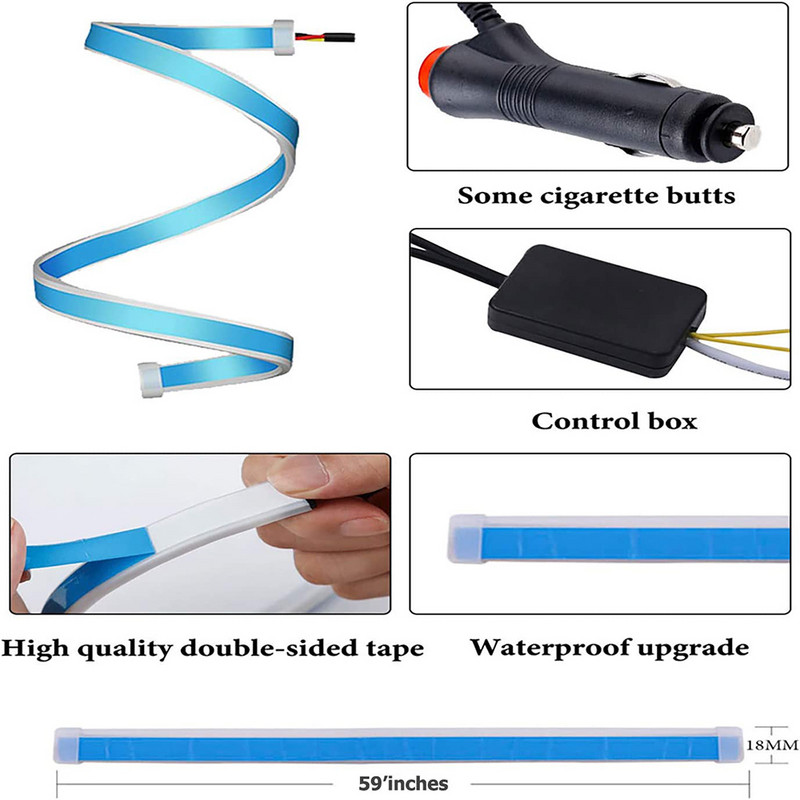 RGB LED ambientală mașină bun venit ușă fuste lumini aplicație la distanță panou prag automat neon streamer flexibil bandă curgătoare lampă decorativă