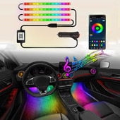 Streamer Colorful APP Εσωτερικό αυτοκινήτου Περιβάλλον φωτιστικό ποδιών Έλεγχος μουσικής Neon Mood Light Backlight Auto διακοσμητικά φώτα ατμόσφαιρας