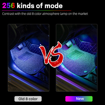 Streamer Colorful APP Εσωτερικό αυτοκινήτου Περιβάλλον φωτιστικό ποδιών Έλεγχος μουσικής Neon Mood Light Backlight Auto διακοσμητικά φώτα ατμόσφαιρας