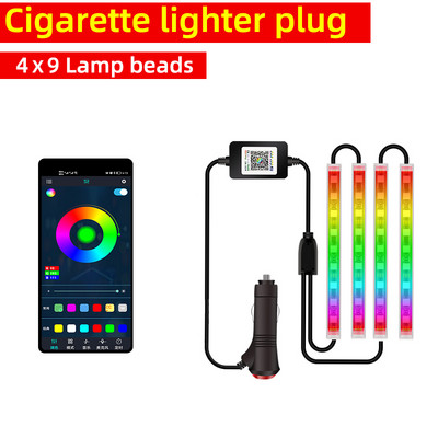 Streamer Colorful APP Εσωτερικό αυτοκινήτου Περιβάλλον φωτιστικό ποδιών Έλεγχος μουσικής Neon Mood Light Backlight Auto διακοσμητικά φώτα ατμόσφαιρας