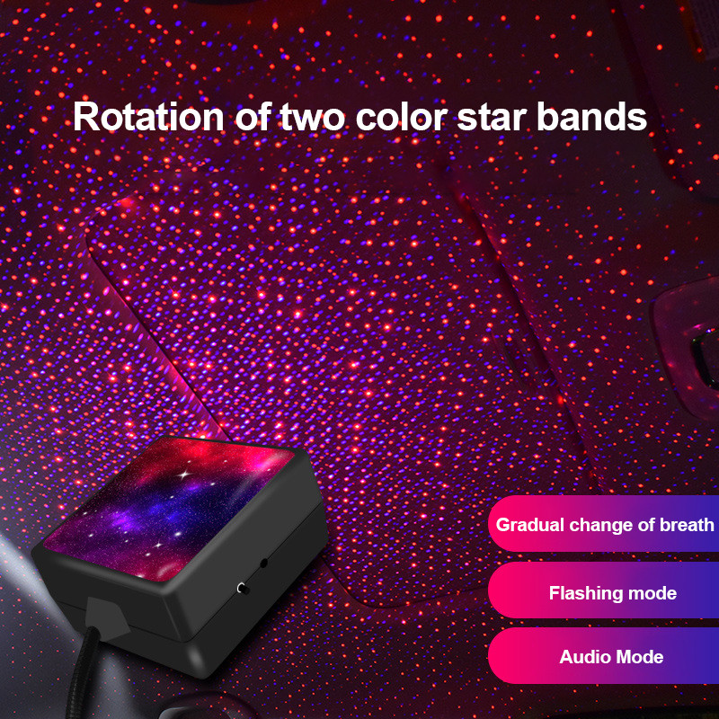 USB Interior Car Roof Atmosfera Starrry Sky Lampă LED Proiector Star Night Light Accesorii Lumini Auto Lampă Decorativă Interior