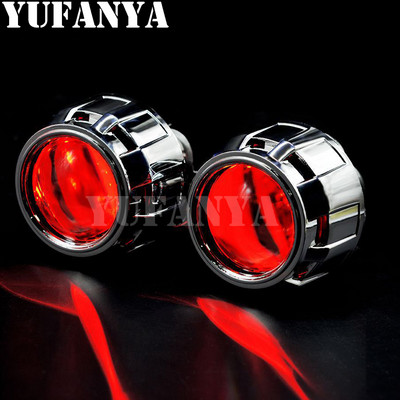 2db 2,5 hüvelykes Bi-xenon HID projektor lencse védőburkolatok Demon Eyes Fit H1 Xenon LED izzó Utólag beépíthető H4 H7 motorkerékpár autós fényszóró