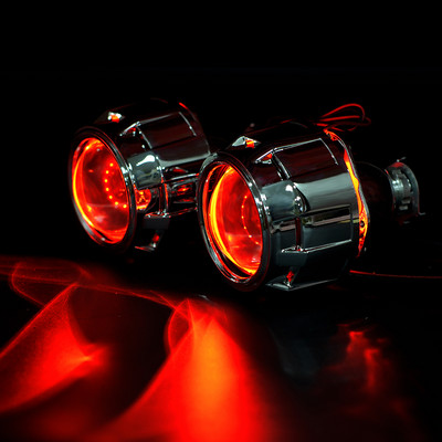 2 bucăți 2,5 inch bi-xenon HID proiector lentile acoperiri demon ochi se potrivesc H1 xenon LED retrofit H4 H7 faruri de mașină pentru motociclete