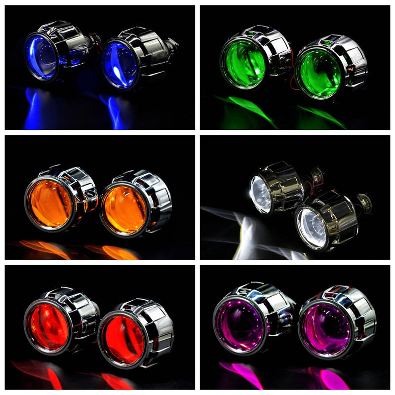 2 bucăți 2,5 inch bi-xenon HID proiector lentile acoperiri demon ochi se potrivesc H1 xenon LED retrofit H4 H7 faruri de mașină pentru motociclete