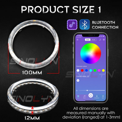 Sequential Flow RGB Angel Eyes LED-jooksutuled Värvilised Streamer APP Dynamic DRL Bluetoothiga ühilduvad autotulede tarvikud