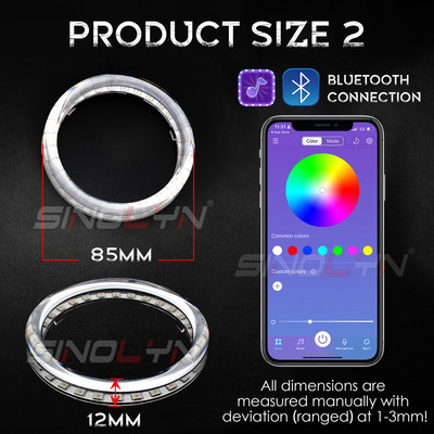 Sequential Flow RGB Angel Eyes LED-jooksutuled Värvilised Streamer APP Dynamic DRL Bluetoothiga ühilduvad autotulede tarvikud