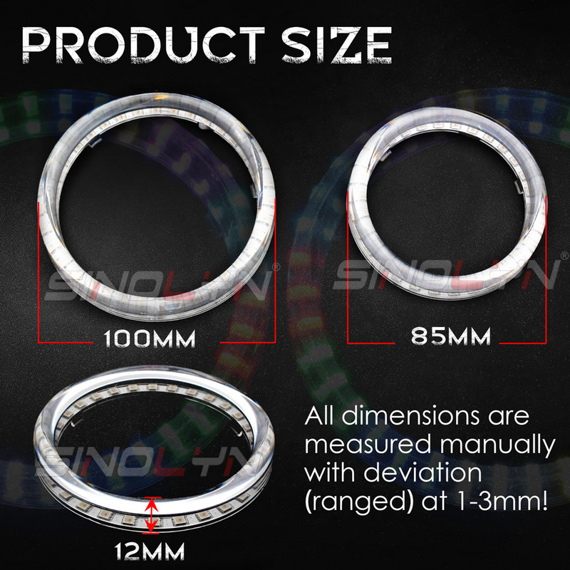 Sequential Flow RGB Angel Eyes LED-jooksutuled Värvilised Streamer APP Dynamic DRL Bluetoothiga ühilduvad autotulede tarvikud