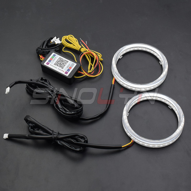 Sequential Flow RGB Angel Eyes LED-jooksutuled Värvilised Streamer APP Dynamic DRL Bluetoothiga ühilduvad autotulede tarvikud