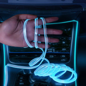 Lumini interioare auto Bandă LED 1/2/3/4/5M Lumină rece Lampă atmosferă Lămpi decorative interioare Benzi Tablou de bord Lumină ambientală Mașină