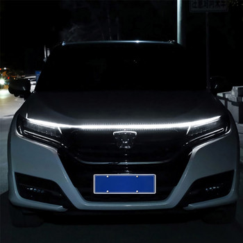 Φώτα ημέρας LED Start Scan Led Car Hood Light Strip Ευέλικτη αδιάβροχη διακοσμητική λάμπα περιβάλλοντος DRL Αυτόματος προβολέας