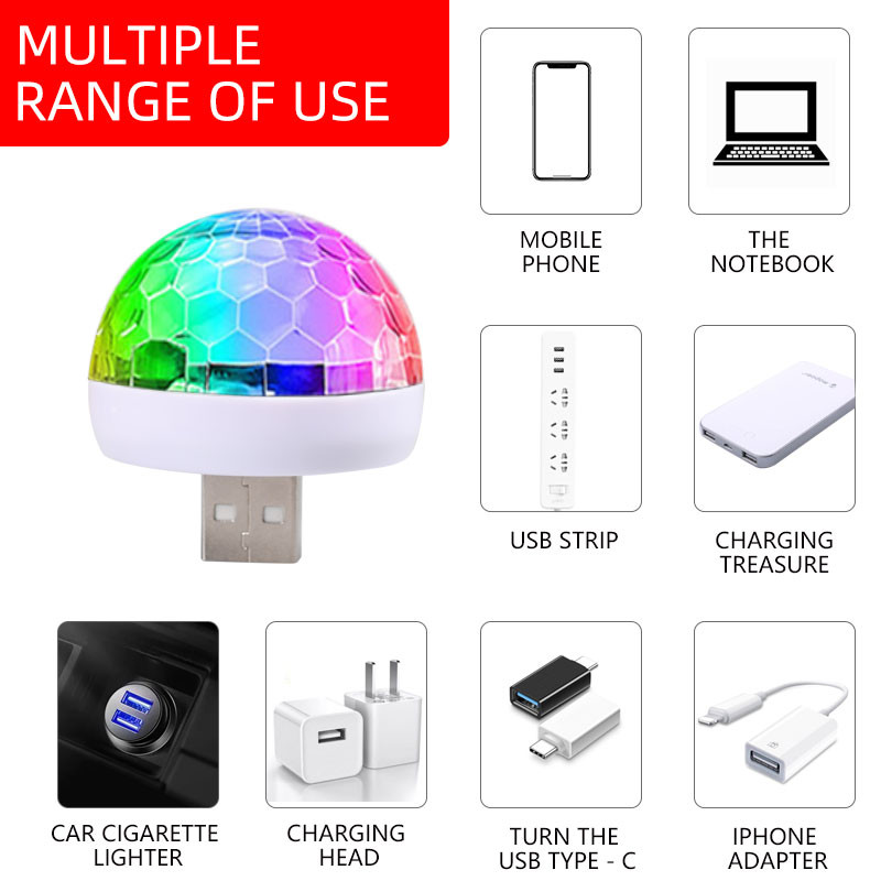 USB Mini Ambient Light Led Auto salongi Atmosfäär Neoon Tuled RGB Värviline Muusika Heli Peo DJ Auto Valgustus Dekoratiivne Lamp
