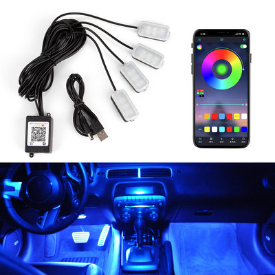 Auto Foot Ambijentalno svjetlo Interijer Atmosphere Led svjetla Neonska Rgb Dekorativna ambijentalna svjetiljka Usb upaljač App Control Dodaci za automobil