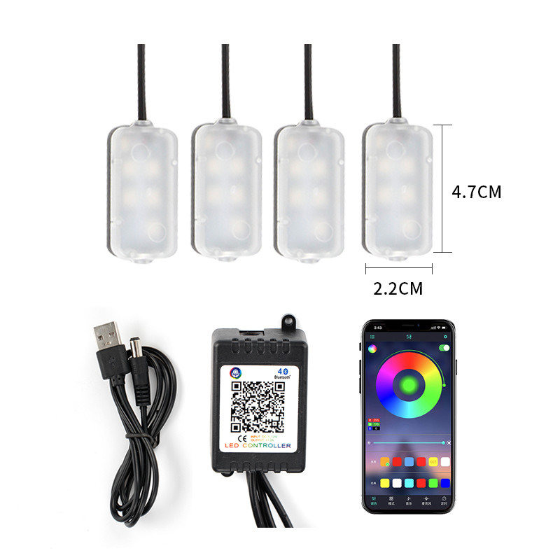 Auto Foot Ambijentalno svjetlo Interijer Atmosphere Led svjetla Neonska Rgb Dekorativna ambijentalna svjetiljka Usb upaljač App Control Dodaci za automobil