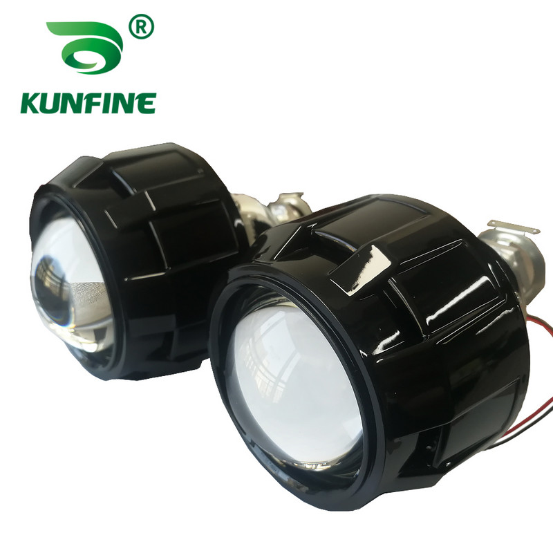 KUNFINE 2tk/partii 2,5-tolline Bi-Xenon HID projektori objektiiv Katab auto kaug-/lähituled auto esitulede halogeen- või ksenoonpirnile