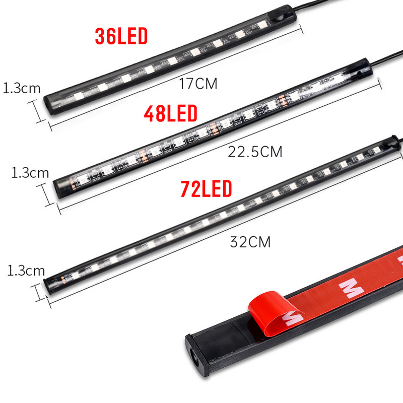 LED unutrašnje svjetlo automobila RGB pozadinsko osvjetljenje s USB bežičnom daljinskom aplikacijom Kontrola glazbe Više načina rada Dekorativna atmosferska svjetiljka