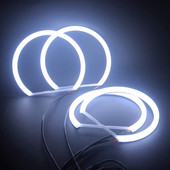 4PCS 131+146mm kokvilnas gaisma, balta LED Angel Eye Halo Ring priekšējie lukturi priekš BMW E46