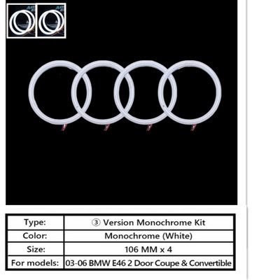 4PCS 131+146mm pamučna svjetla Bijela LED Angel Eye Halo Ring prednja svjetla za BMW E46