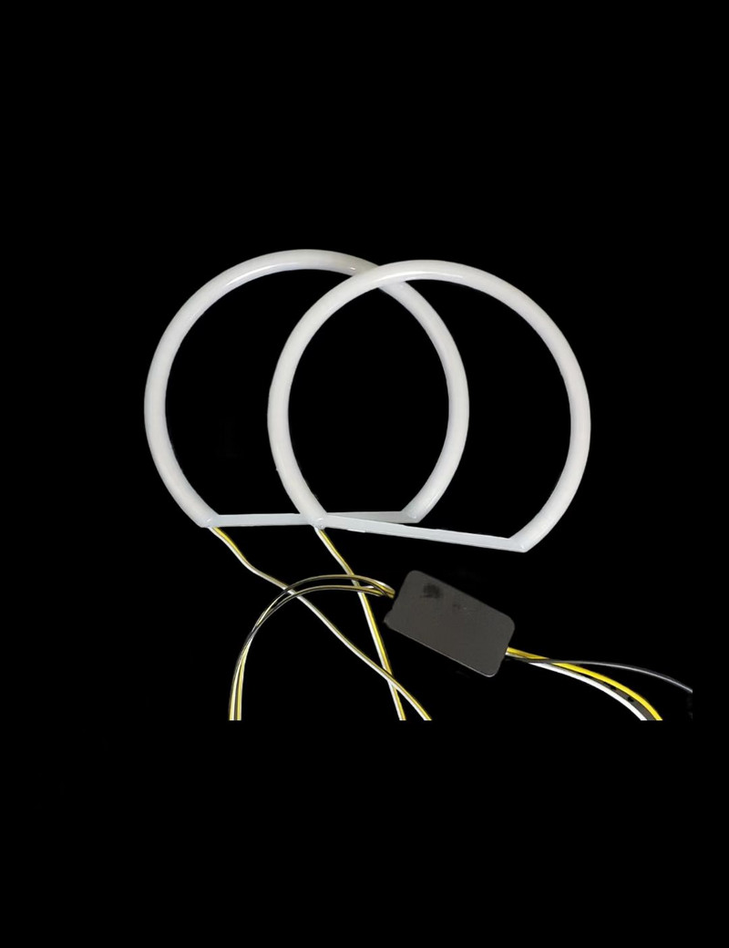 4 vnt. 131+146 mm medvilnės šviesa balta LED Angel Eye Halo Ring priekiniai žibintai, skirti BMW E46