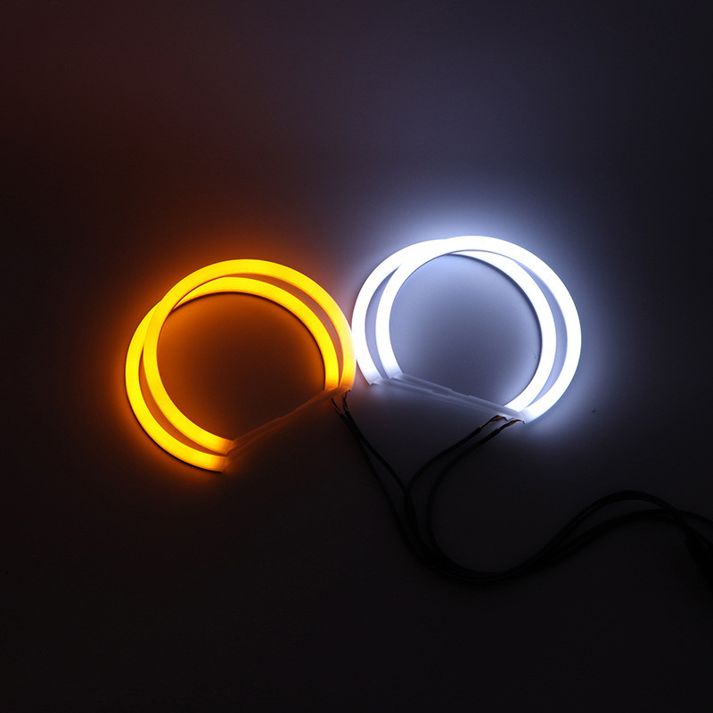 4 vnt. 131+146 mm medvilnės šviesa balta LED Angel Eye Halo Ring priekiniai žibintai, skirti BMW E46