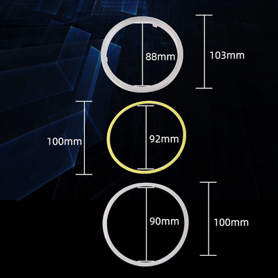 2 buc inele cu halo LED cu ochi de înger auto pentru faruri COB 9-30V alb și galben 60mm 70mm 80mm 90mm 100mm cu capac din plastic