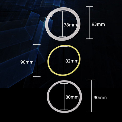 2 buc inele cu halo LED cu ochi de înger auto pentru faruri COB 9-30V alb și galben 60mm 70mm 80mm 90mm 100mm cu capac din plastic