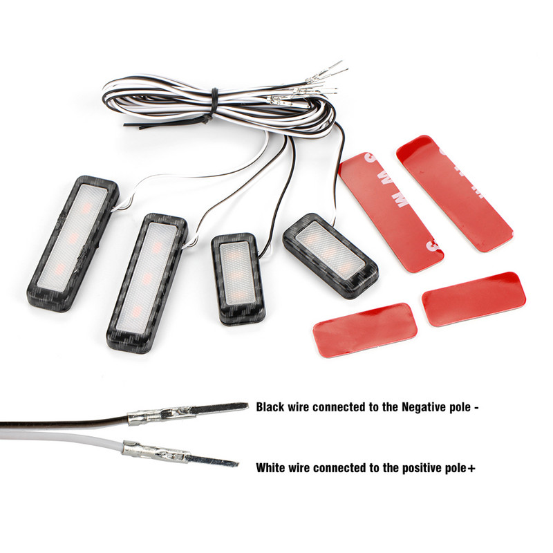 4db belső ajtókilincs LED lámpák univerzális környezeti lámpa Auto kapaszkodó lámpa autós kiegészítők kartámasz világítás