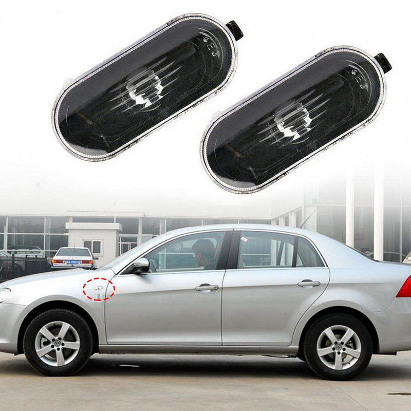 2 vnt. šoninio žymeklio šviesos korpuso priedas juodas ovalus išorinis įspėjamasis prošvaisos lempos rėmelis 1J0949117, skirtas Bora Golf 4 MK4 98-05