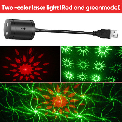 Ρομαντικό USB LED οροφής αυτοκινήτου Περιβάλλον φως Star Night Light Music Control Starry Sky Projector Auto εσωτερικής ατμόσφαιρας Galaxy Lamp