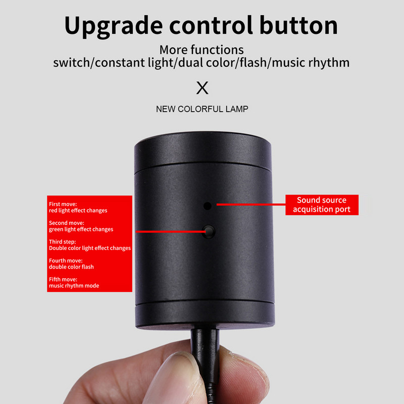 Ρομαντικό USB LED οροφής αυτοκινήτου Περιβάλλον φως Star Night Light Music Control Starry Sky Projector Auto εσωτερικής ατμόσφαιρας Galaxy Lamp